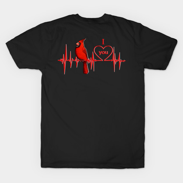 Red Cardinal heartbeat I love yuo by Artardishop